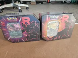 Pokemon Destined Rivals Team Rocket Tins Set Of 2 (Persian, Nidoking) - NEW - Image 1