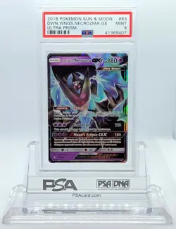 POKEMON ULTRA PRISM DAWN WINGS NECROZMA GX #63 HOLO FOIL PSA 9 MINT #41369407 - Image 1