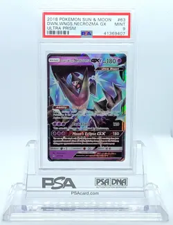 POKEMON ULTRA PRISM DAWN WINGS NECROZMA GX #63 HOLO FOIL PSA 9 MINT #41369407 - Image 2