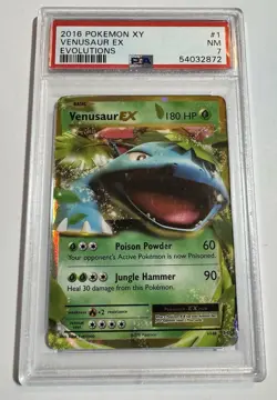 2016 Pokemon XY Evolutions 1/108 Venusaur EX Holo PSA 7 - Image 1