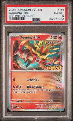 Pokemon Gouging Fire 151 SVP Black Star Promo Scarlet Violet Holo Stamped - Image 1