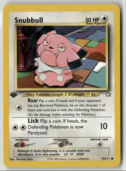 2000 Pokemon Neo - Genesis Vintage 1st Edition Snubbull #74/111 - Image 1