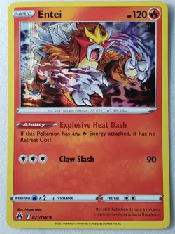 HOLO Entei 021/159 NM - Crown Zenith Pokemon Card - $2 Combined Shipping - Image 1