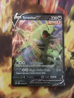 2021 Pokemon TCG Sword & Shield Promo Cards Tyranitar V Black Star Promo SWSH109 - Image 1