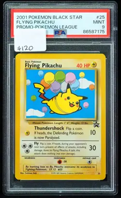 2001 Flying Pikachu #25 Pokemon League Promo PSA 9 Pokemon Card - Image 1