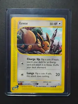 Eevee 75/147 Aquapolis Non-Holo 2002 WOTC Vintage E-Reader Pokemon Card NM - Image 3