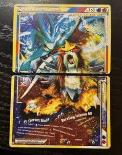 Pokemon TCG Suicune Entei Legend Card 94/95 + 95/95 (top&bottom) - Image 1