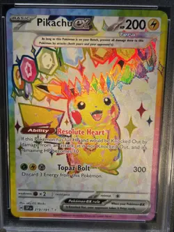 2024 POKEMON SSP EN-SURGING SPARKS ULTRA RARE #219 PIKACHU EX PSA 9 Free Ship - Image 2