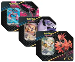 3x Pokemon TCG - Crown Zenith Tins Galarian Articuno Zapdos Moltres Art Set FS - Image 1