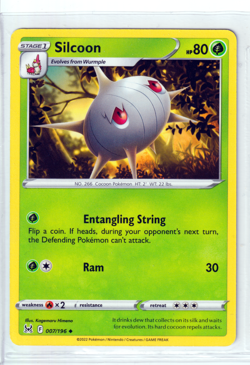Silcoon 007/196 Lost Origin ENGLISH Uncommon 2022 Near Mint Pokemon - Image 1
