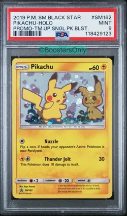 Pokemon Sun & Moon Black Star Promo Pikachu SM162 MINT PSA 9 *NEXT DAY SHIPPING - Image 2