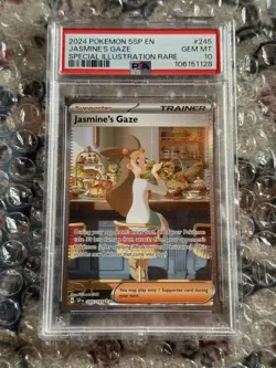 Pokemon Jasmines Gaze SIR 245/191 Surging Sparks 2024 ENG GEM Mint PSA 10 - Image 1