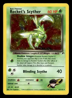 Rocket's Scyther 13/132 Holo Rare Gym Heroes Pokemon Card - Image 1