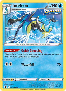 Inteleon 43/198 Rare Holo | Chilling Reign | Pokemon Card - Image 1