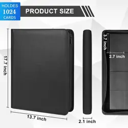 1000+ Pockets Trading Card Binder, 16 Pocket Ringless Side Loading Card Holder - Image 4