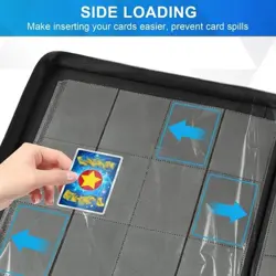1000+ Pockets Trading Card Binder, 16 Pocket Ringless Side Loading Card Holder - Image 5