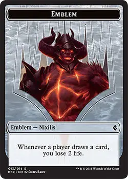 MTG Magic - Emblem - Ob Nixilis Reignited - Battle for Zendikar - Fixed - NM - Image 1
