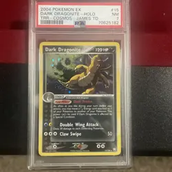 Pokemon Dark Dragonite EX Team Rocket Returns James TD Cosmos Holo #15 PSA 7 - Image 1