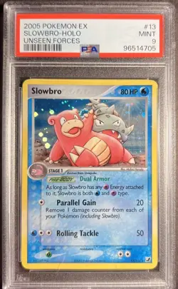 2005 Pokemon EX Unseen Forces 13 Slowbro Holo PSA 9 - Image 1