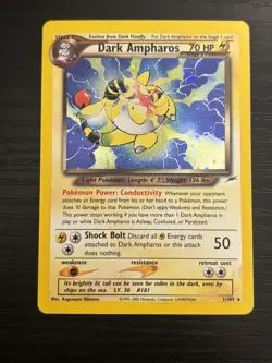 2000 Pokemon TCG Dark Ampharos Neo Destiny 1/105 Holo LP - Image 1