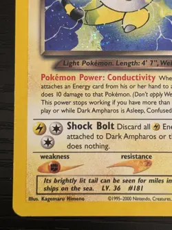 2000 Pokemon TCG Dark Ampharos Neo Destiny 1/105 Holo LP - Image 5