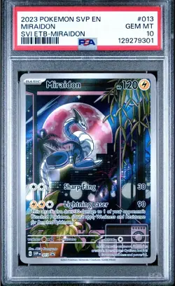 PSA 10 GEM MINT 2023 POKEMON SVP EN-SV BLACK STAR PROMO #013 MIRAIDON - Image 1