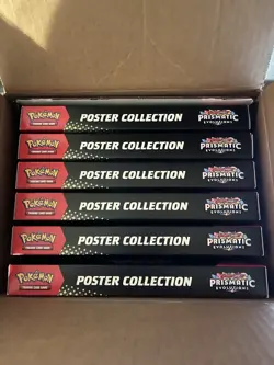 Pokemon Prismatic Evolutions Poster Collection Sealed Full Display Case Lot Of 6 - Image 1