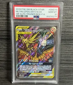 2019 POKEMON SM BLACK STAR PROMO MOLTRES & ZAPDOS & ARTICUNO GX SM210 PSA 10 - Image 1