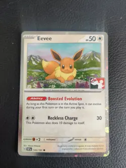 Pokemon TCG - Eevee 143/191 Prize Pack Series 7 Play Stamp Cosmo Holo SSP - Image 1