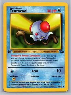 Pokemon TCG Fossil Tentacool 56/62 1st Edition - Image 1