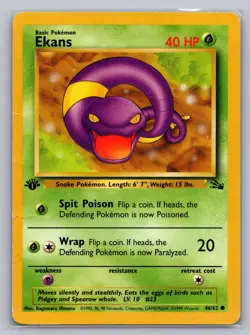 Pokemon TCG Fossil Ekans 46/62 1st Edition - Image 1