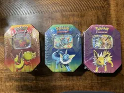 Pokemon Jolteon Vaporeon Flareon GX Elemental Power Tins 2019 Run Sealed *Read* - Image 1