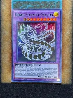 Yugioh Cyber Eternity Dragon LDS2-EN033 Ultra Rare 1st Ed GREEN NM - Image 1