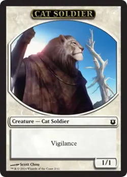 1x Cat Soldier Token Moderate Play MTG Magic - Kid Icarus - - Image 1