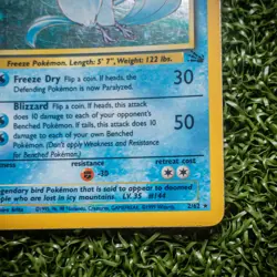 Pokemon Articuno 2/62 Fossil Holo LP Rare Unlimited 1999 Wizards WOTC - Image 4