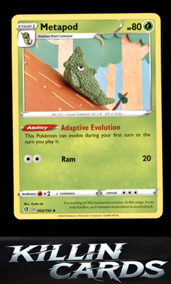 Metapod 002/192 Pokemon Uncommon SWSH02: Rebel Clash Card LP - Image 1