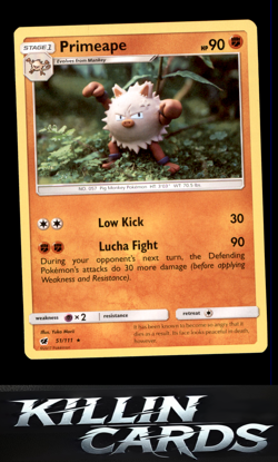 Primeape 51/111 Pokemon Rare SM - Crimson Invasion Card LP - Image 1