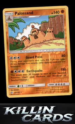 Reverse Holofoil Palossand 127/236 Pokemon Rare SM - Cosmic Eclipse Card NM - Image 1