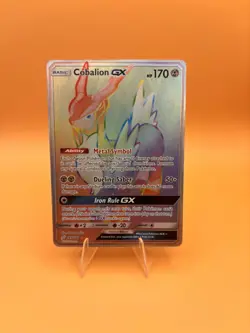 Cobalion GX 189/181 Rainbow Sun and Moon Team Up Secret Rare Pokemon TCG NM - Image 1