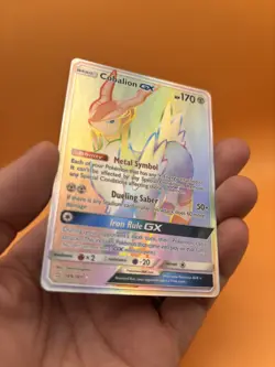 Cobalion GX 189/181 Rainbow Sun and Moon Team Up Secret Rare Pokemon TCG NM - Image 3