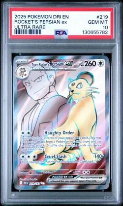 PSA 10 Rocket's Persian EX #219 Pokemon Destined Rivals English 2025 - Image 1