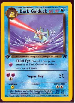 2000 POKEMON DARK GOLDUCK 37/82 -TEAM ROCKET 1st Edition -Nonholo Uncommon - Image 1
