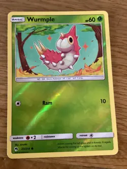 Wurmple Pokemon Card 23/214 Reverse Holo- Used -Sun & Moon-Lost Thunder - Image 1