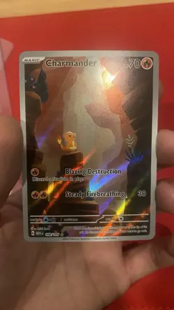 Pokemon NM Charmander Scarlet & Violet 151 Holo IR Full Art Card 168/165 - Image 2