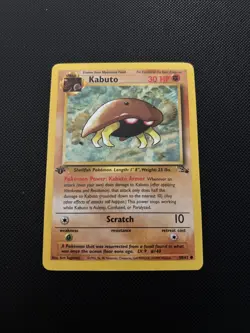 Pokemon Card Fossil Set 1st Edition Kabuto 50/62 WOTC Near Mint NM #5 - Image 1