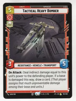 Star Wars Unlimited JTL Card #152 Tactical Heavy Bomber - Image 1
