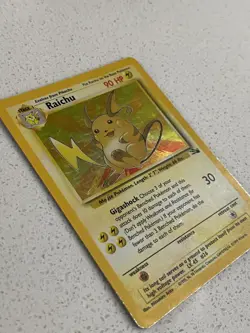 Pokemon TCG Raichu 14/62 Fossil Holo Card 1999 moderate play - Image 2