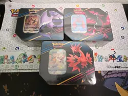 Pokemon Sealed Bundle Crown Zenith Tins Set of 3 + Lunala S&M ETB - Image 1