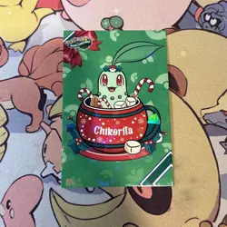 Chikorita In Mug Cracked Ice Holo Pokemon Database Christmas - Image 1