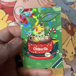 Chikorita In Mug Cracked Ice Holo Pokemon Database Christmas - Image 2